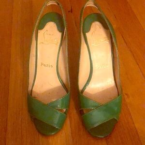 Christian Louboutin Green Wedges
